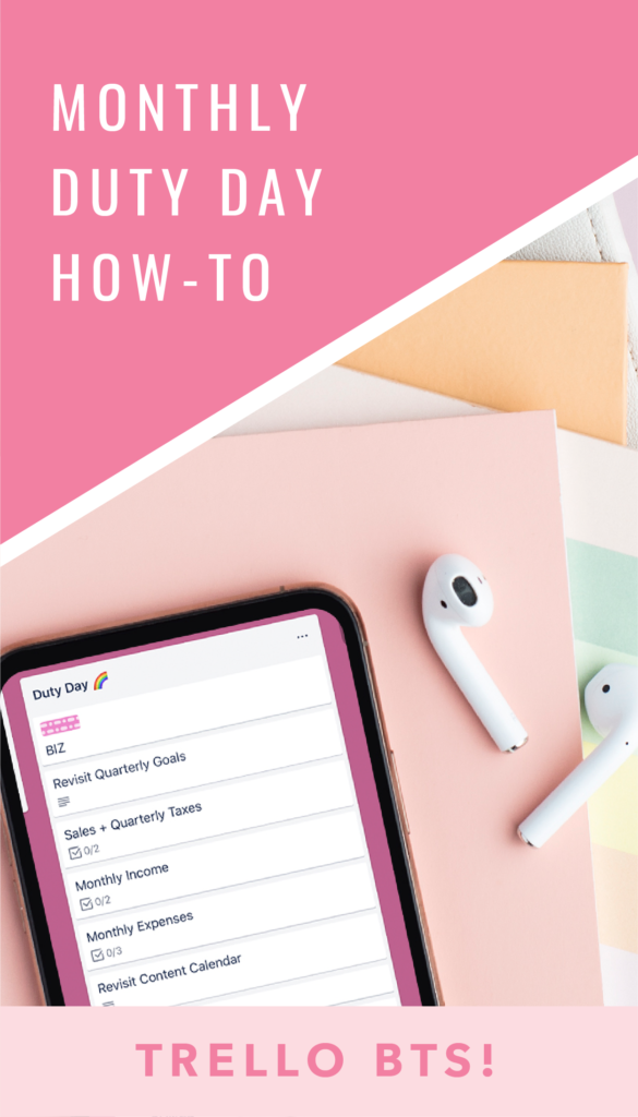 Monthly Duty Day How To  // Creative at Heart #trello #productivity #organization #makeithappen #goalsetting #smallbusiness 