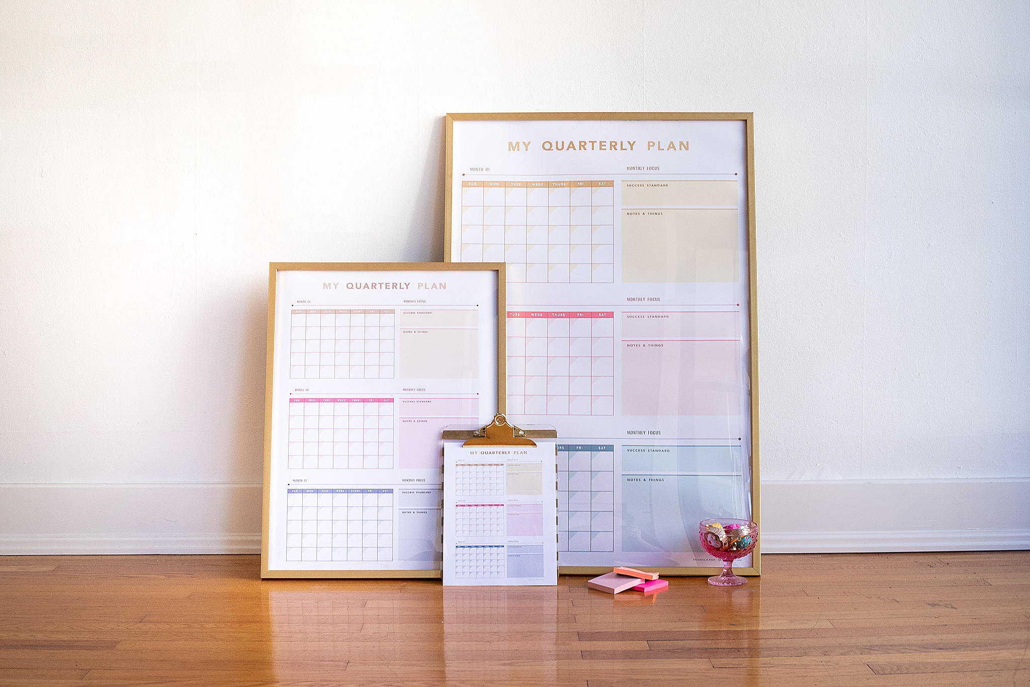 quarterly printable calendar framed for business owner