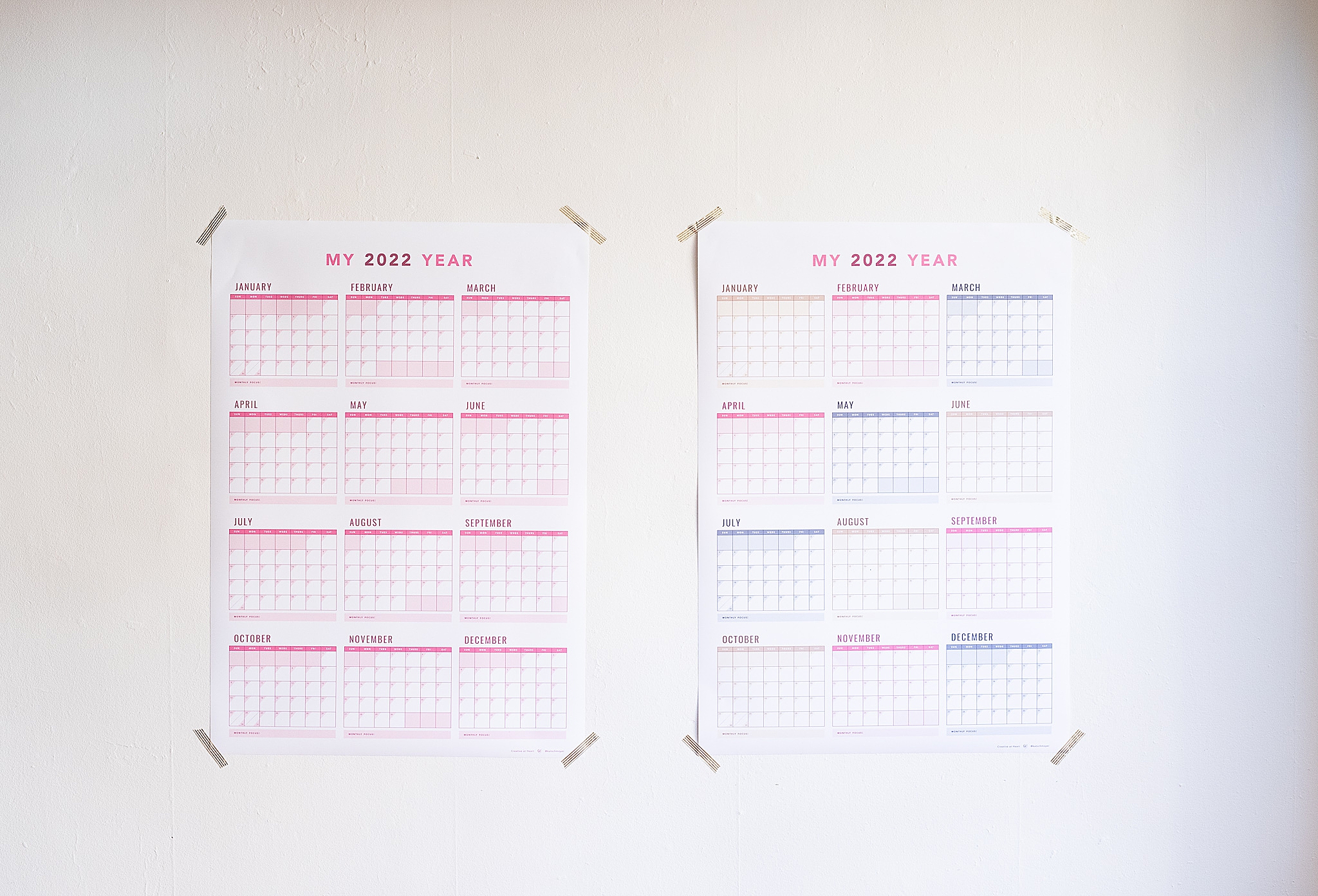 2022 Yearly Printable Calendar from Kat Schmoyer